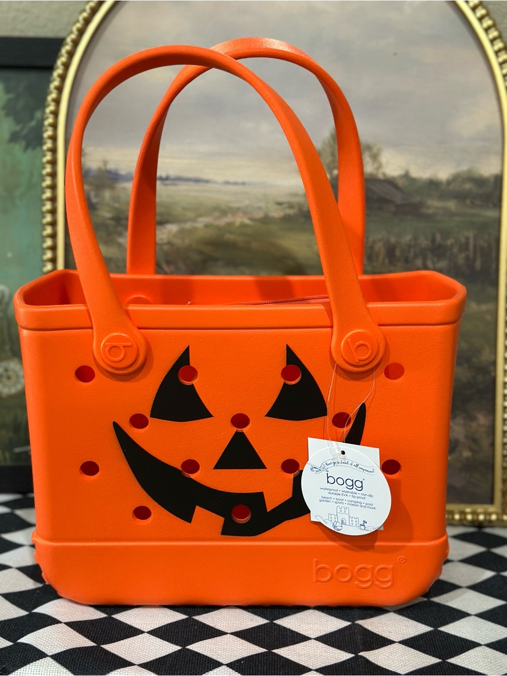 Bogg Orange Halloween Jack-O'-Lantern Small Tote